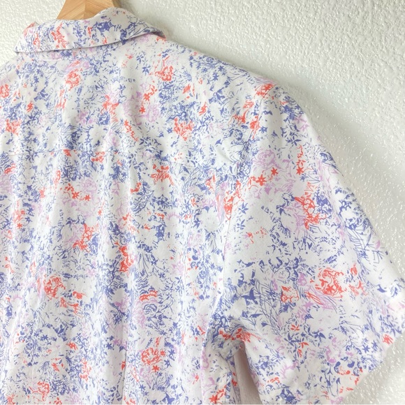 Eddie Bauer Floral Button Down Shirt medium Wrinkle Free Shaped Fit cotton - Picture 11 of 14